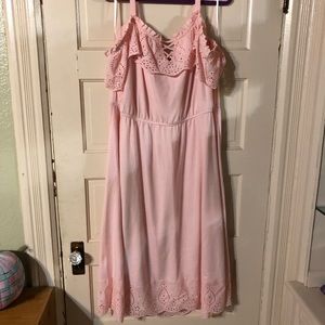Lane Bryant Pink Eyelet Dress